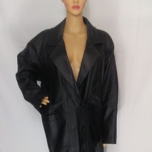 Savannah Leather Trench Coat Womens Large